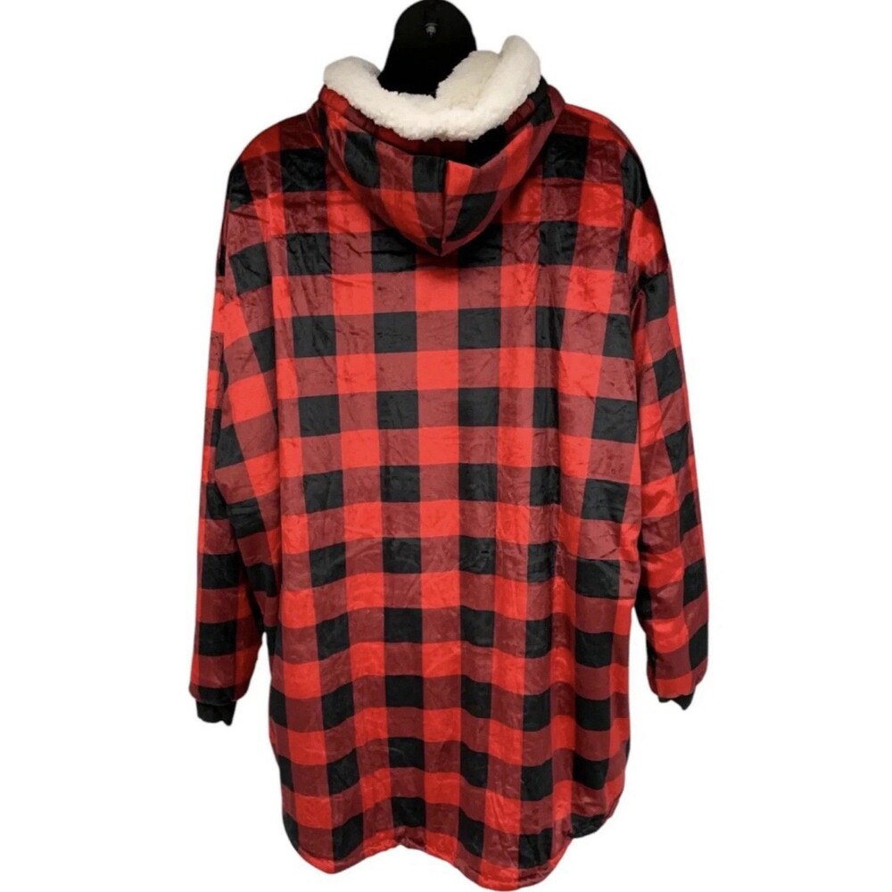 The Comfy Original Full Zip Wearable Blanket Buffalo Plaid, One Size - Picture 3 of 13